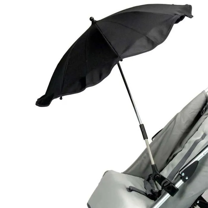Ombrelle Bambisol - OMBT BE NOIR - Ombrelle Poussette Universelle Anti UV | UPF 50+, Double Articulation | Noir BE-1