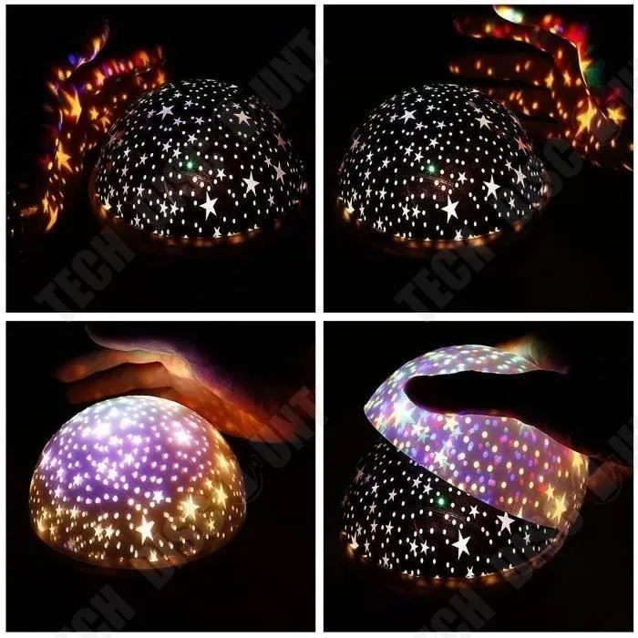 TD® LED Rotatif Dream Starry Sky Lampe USB Starry Sky Projecteur Lampe Chambre 3D Night Light Starry Projecteur-1
