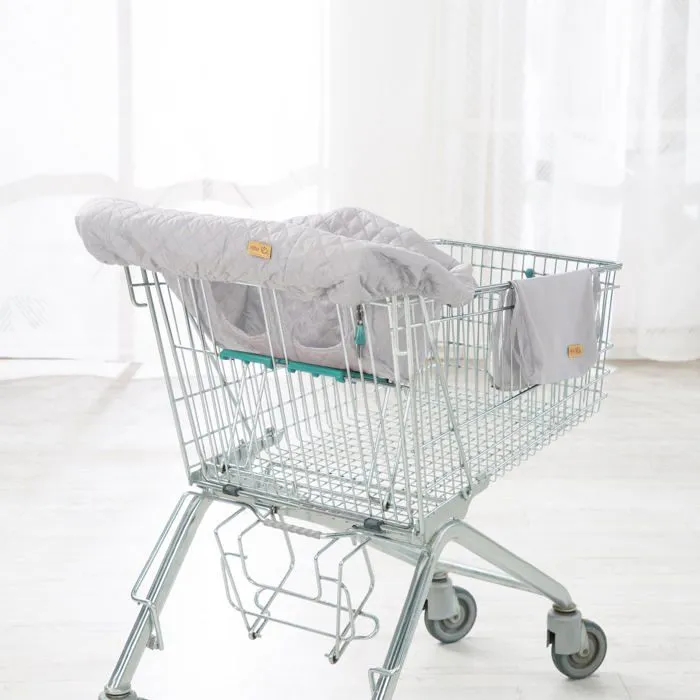 Protège Siège Chariot Caddie pour Bébé ROBA Style - Housse de Caddy avec Sac de Transport - Gris Clair-1