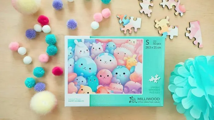 Puzzle en bois pour enfants - Dream Team - Happy Bubbles - 28,5 x 21 cm - 50 Éléments - Milliwood-2