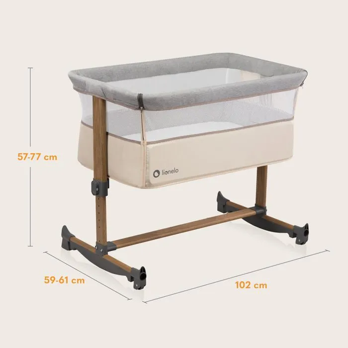 LIONELO Leonie - Lit évolutif cododo avec matelas - De 0 Kg à 9 Kg - Hauteur et inclinaison réglables - Beige-5