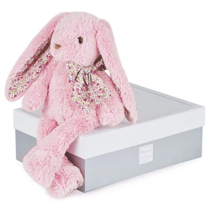 Peluche - HISTOIRE D'OURS - Les Copains Câlins - Lapin rose - 40 cm - Pour bébé fille-0