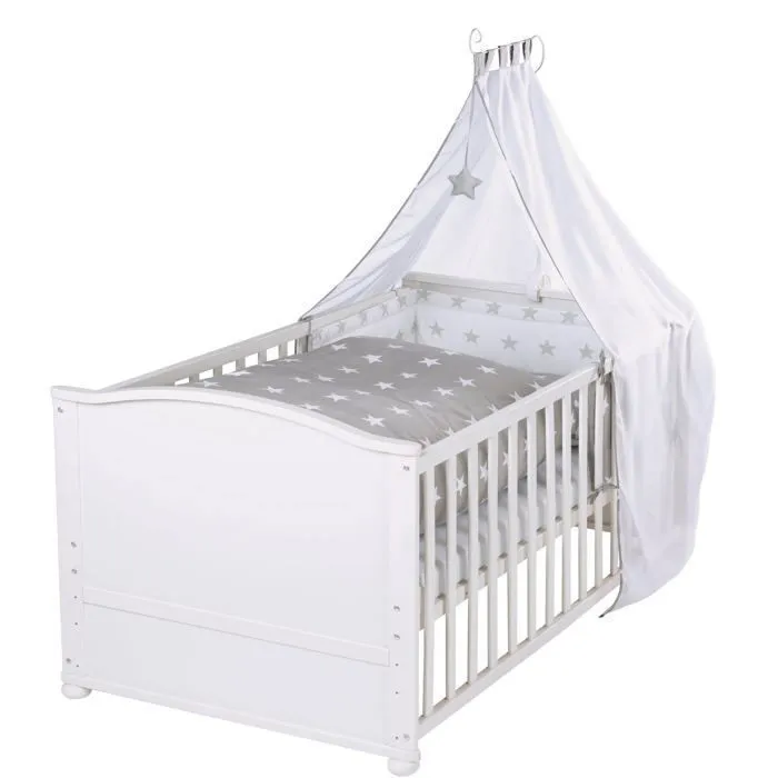 Lit évolutif ROBA Little Stars 70x140 cm - Blanc - Avec accessoires-1