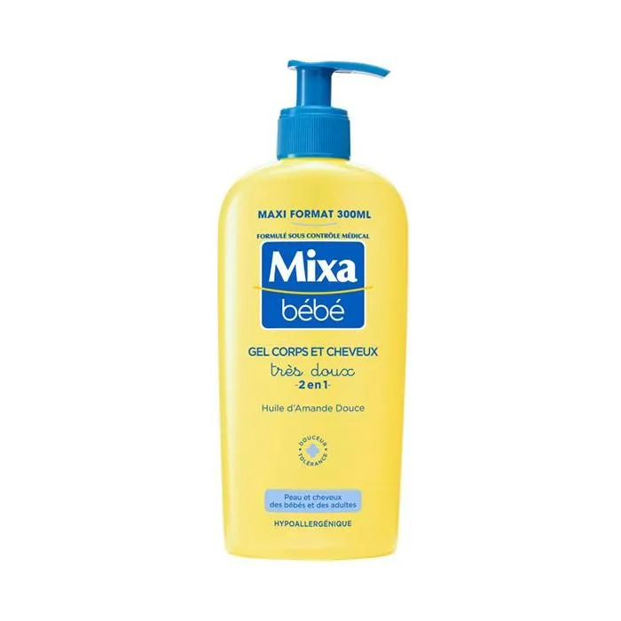 Mixa Bébé Gel Très Doux 2 en 1 Corps et Cheveux 300ml-0