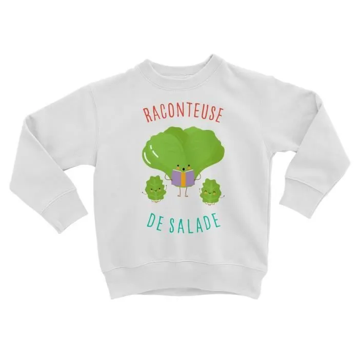 Sweatshirt Enfant Raconteuse de Salade Jeu De Mot Blague Mignon-0