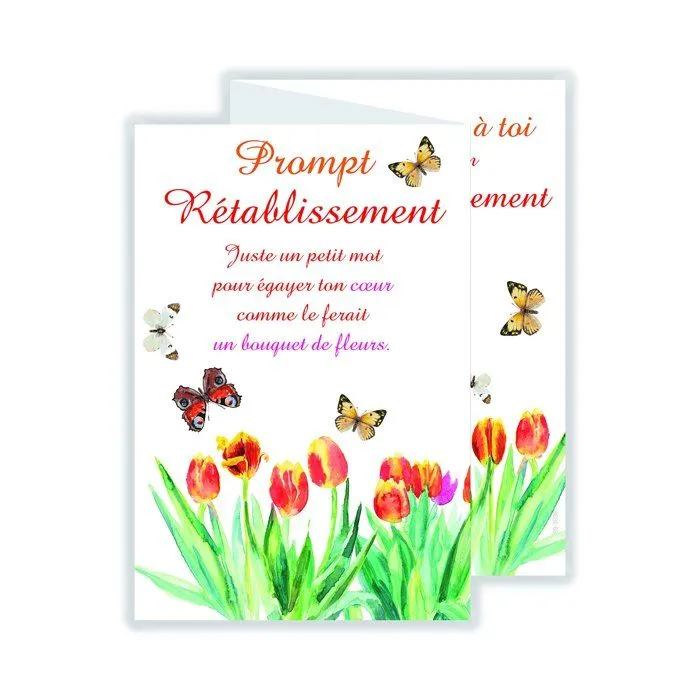 Carte de voeux - carte anniversaire - carte de correspondance Afie - 69-3936 - Carte 3 Volets Prompt Rétablissement-0