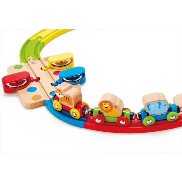 Circuit de train en bois Hape - Kit arc-en-ciel - Pour bébé 18-24 mois - Mixte-3