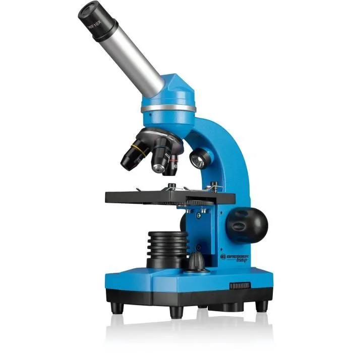 Microscope étudiant BIOLUX SEL - BRESSER JUNIOR - grossissement 40x-1600x - kit d’expérimentation - bleu-2