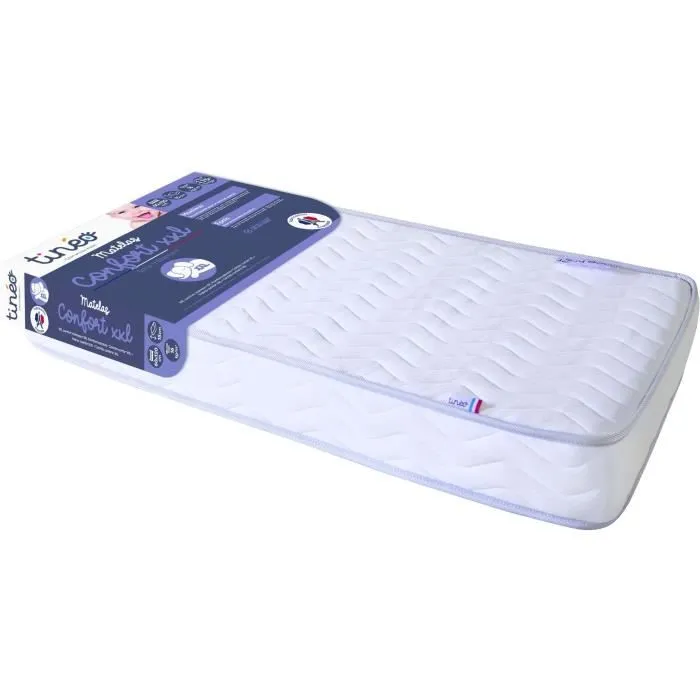 Matelas Bébé Confort XXL TINEO 60x120x15cm - Sans Traitement - Fabriqué En France - Garantie 2 Ans-0