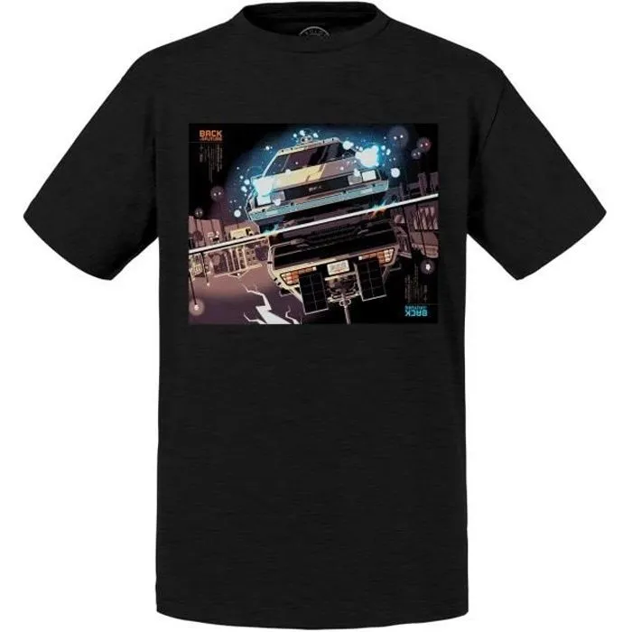 T-shirt Enfant - FABULOUS - Delorean Dmc-12 - Noir - Manches courtes - Col arrondi-0
