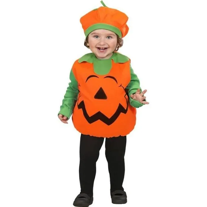 Déguisement citrouille Halloween bébé 1 à 3 ans - WIDMANN - tunique en mousse doublée - orange - mixte-0