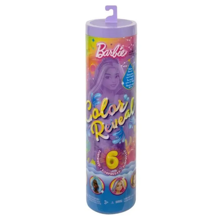 Barbie® Color Reveal Poupée avec 6 surprises, Rainbow Galaxy HJX61-2