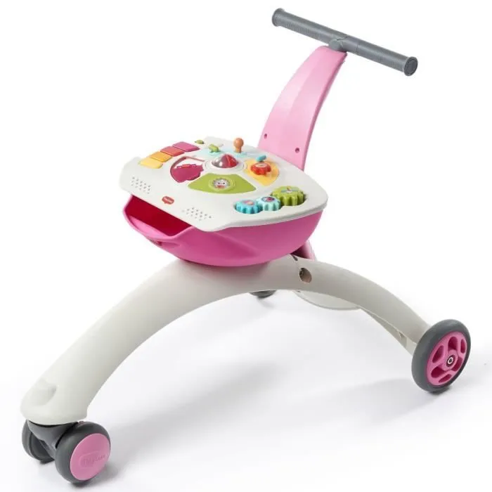 TINY LOVE Tiny Rider 5 en 1, Trotteur et Porteur, Chariot de Marche, Rose-0