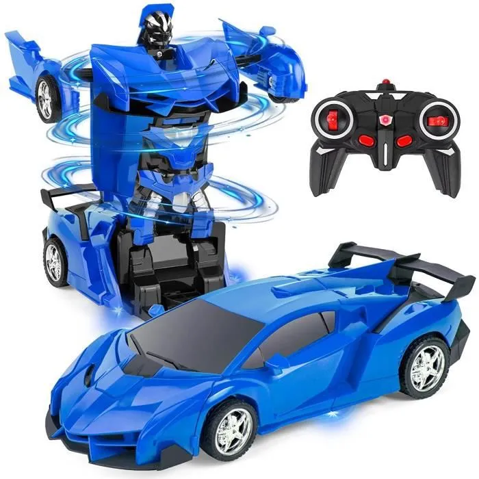 Voiture Télécommandée - Transformable en Robot - Jouet pour Enfant de 3 à 12 ans-0