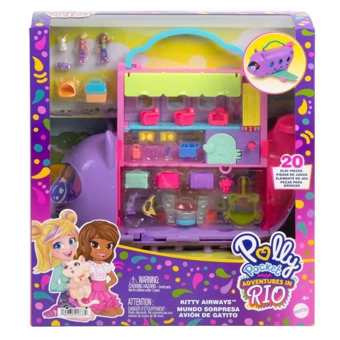 Polly Pocket-Avion Chaton Transformable-Coffret avec 2 mini-figurines HWP19-8