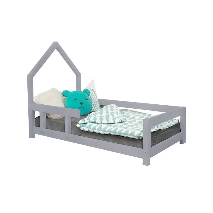 Lit cabane enfant POPPI 120 x 200 gris 2-0