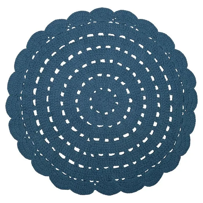Tapis rond Alma Bleu - NATTIOT - Coton-1