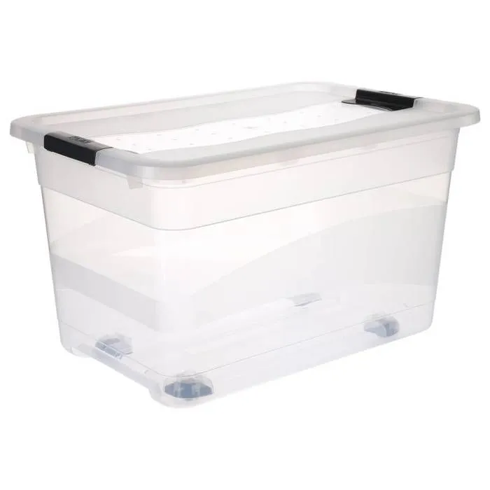 5five - boîte en plastique transparente 52l "easy roll"-0