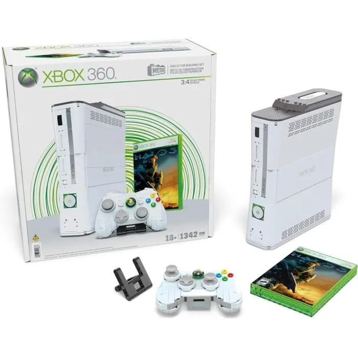 Coffret de Construction - MEGA - Réplique Xbox 360 - 1342 pièces - Manette avec LED - Pour Adultes-0