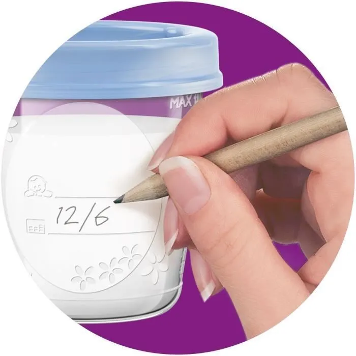 Pots de conservation - PHILIPS AVENT - Lait maternel - 10 pots 180ml + 2 adaptateurs-3