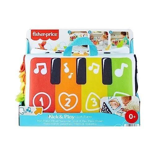 FISHER-PRICE JOUET MUSICAL MON PIANO D'ÉVEIL SENSORIEL POUR JEU À PLAT-0