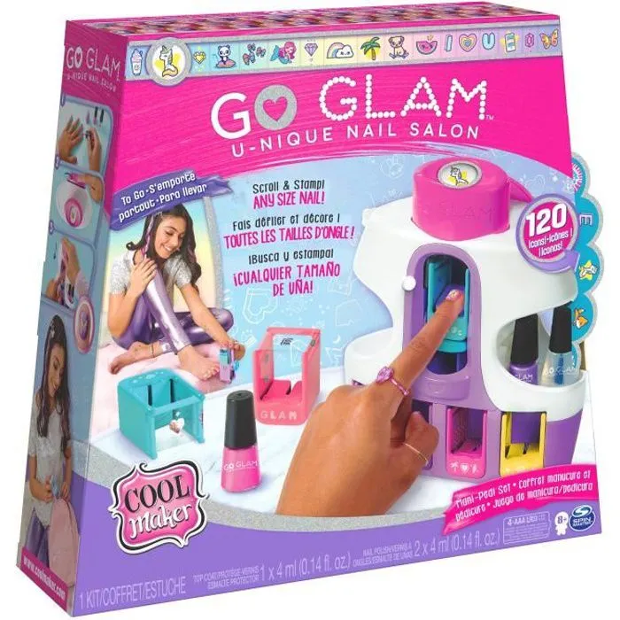 COOL MAKER - Go Glam U-nique Nail Salon - 6061175 - Machine à ongles pour enfant Avec Vernis - 120 motifs à réaliser pour Manucure-0