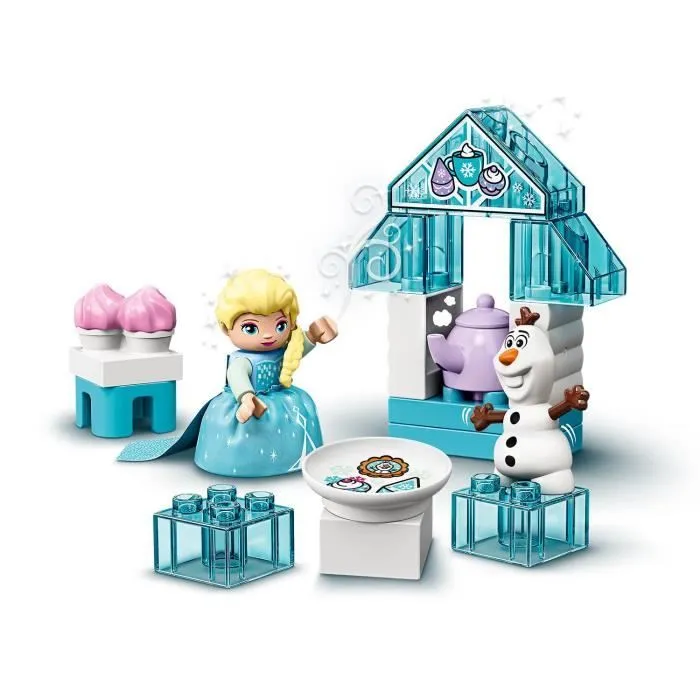 LEGO® 10920 DUPLO Disney La Reine Des neiges Le Goûter d’Elsa Et Olaf, Jouet avec Grandes Briques et Poupée pour Enfants de 2 ans-2