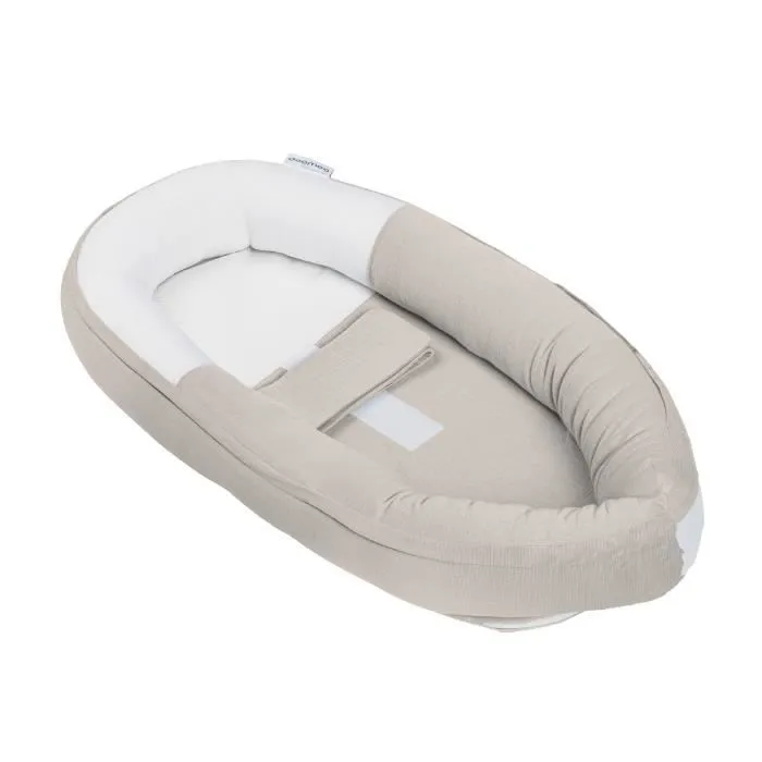 Doomoo Réducteur de Lit bébé Cocoon, Evolutif & Respirant, Jersey Sand-0