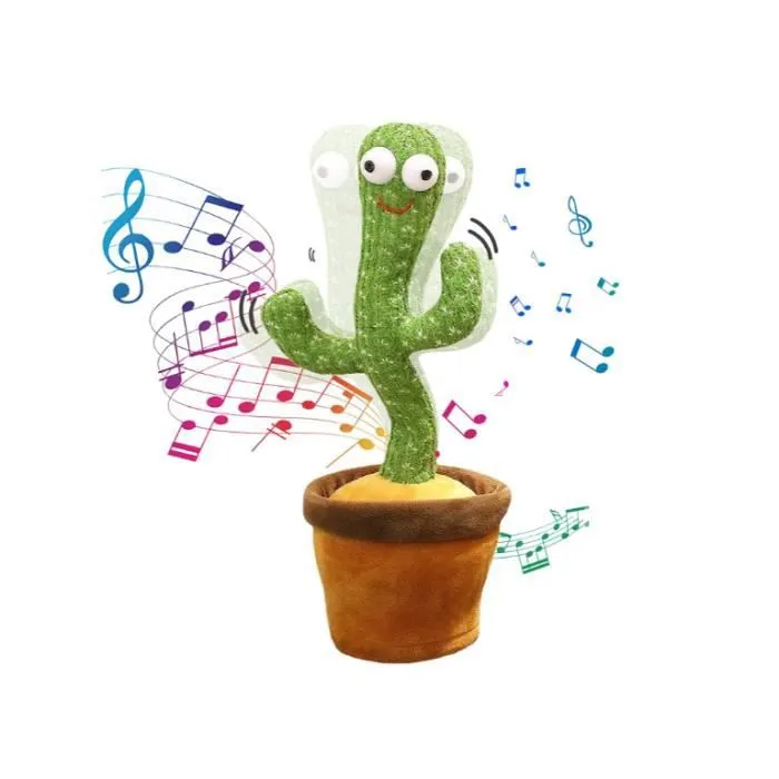 Jouet en Peluche Cactus Qui Danse pour Enfants - Marque - Modèle - 120 Chansons - Éducatif - Vert-0