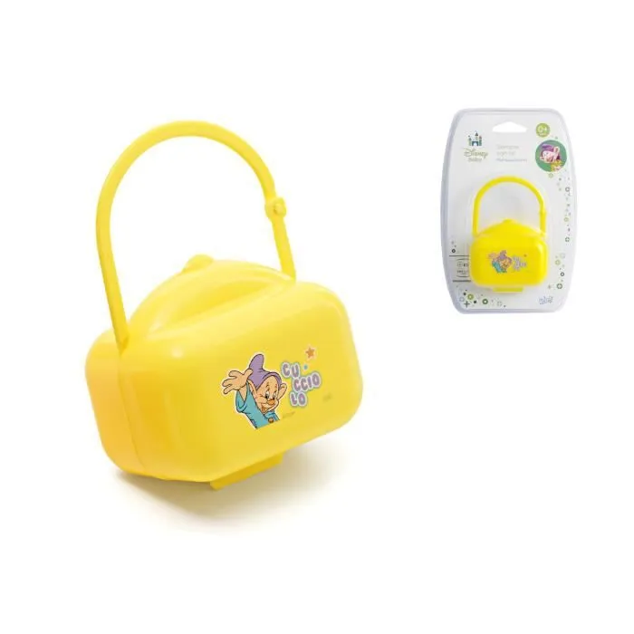 Porte-sucette en plastique LULABI - Chiot nain - Jaune-0