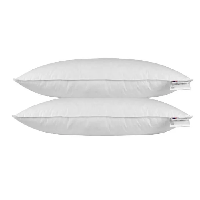 Oreiller rectangulaire - HOMESCAPES - 40 x 80 cm - Lot de 2 - Plumes et duvet d'oie - Oeko-Tex Standard 100-3