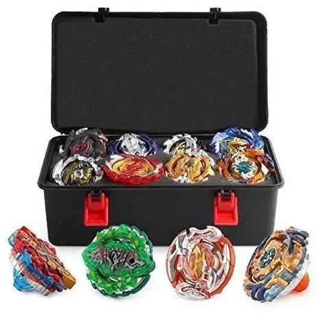 12 Nouvelles Toupies avec 2 Lanceur Burst Turbo, Jouet Arena，Gyro Pocket Box Pro (Noir)-Cadeau pour Enfants-2
