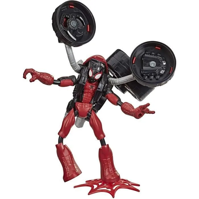 Figurine articulée Spider-Man Bend and Flex avec moto 2 en 1 - MARVEL-1