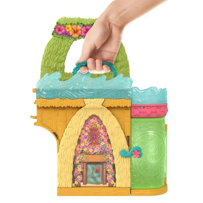 Disney Vaiana Histoires à empiler Coffret de maison de poupée avec une petite poupée Vaiana, 1 ami animal et 9 accessoires - MATTEL-2