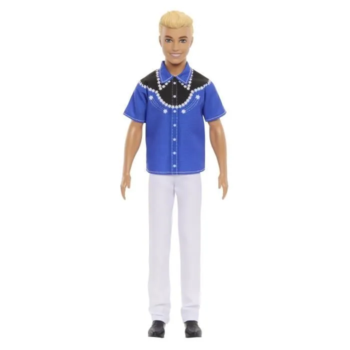 Barbie®-Fashionistas-Poupée Ken blond look western HRH25-1