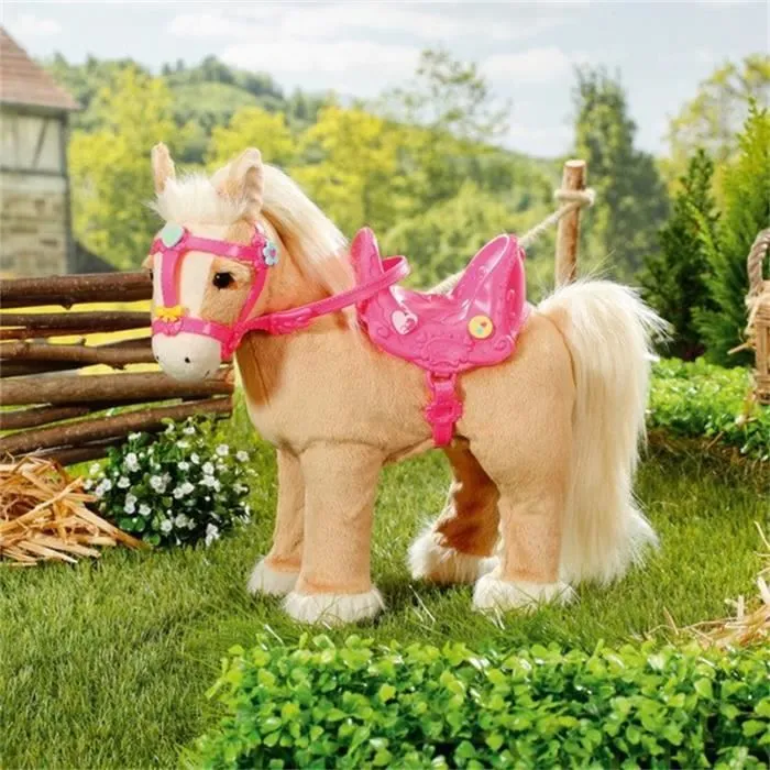 Cheval en peluche - ZAPF CREATION - Baby born My Cute Horse - 36 et 43 cm - Rose et Blanc - À partir de 3 ans-0