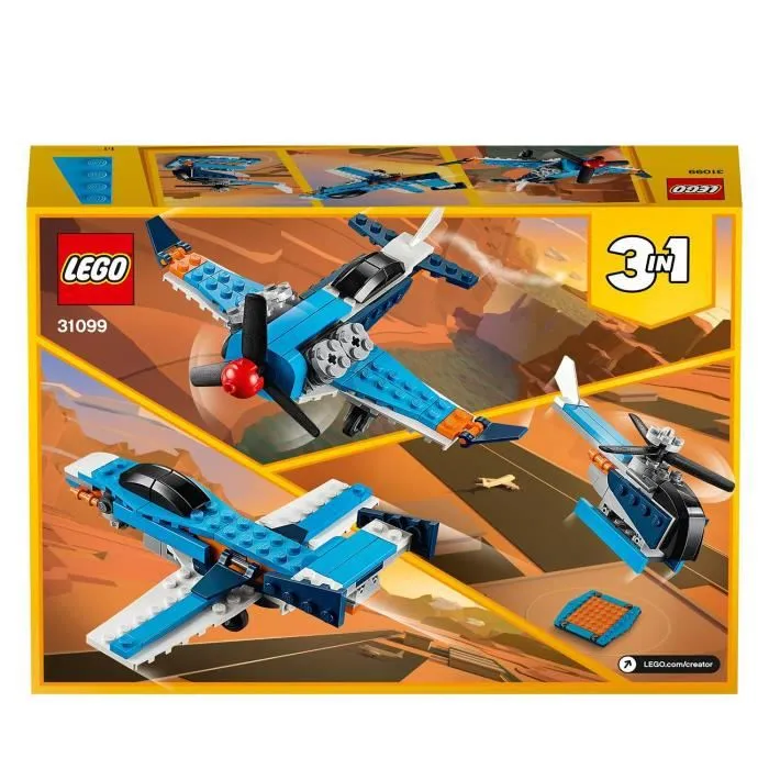 LEGO® Creator - L'avion à hélice - 3-en-1 - Jouet pour Enfants de 6 ans et +-1