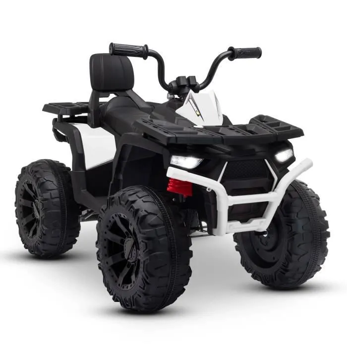 Quad électrique 2x 40W pour enfant - avec 4 suspensions, Marche AV-AR et Système audio Couleur:Blanc-0