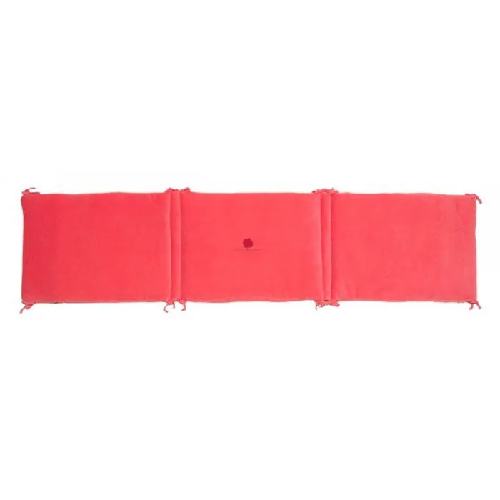 Tour de lit velours 45x190 cm Coton bio Corail - Éveil et Nature-0