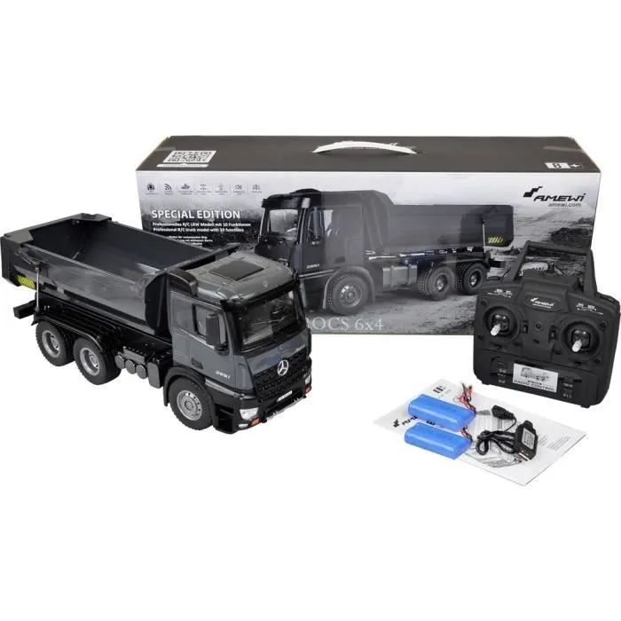 Camion RC Mercedes Benz Arocs 6x4 1:18 électrique - AMEWI - Gris-2