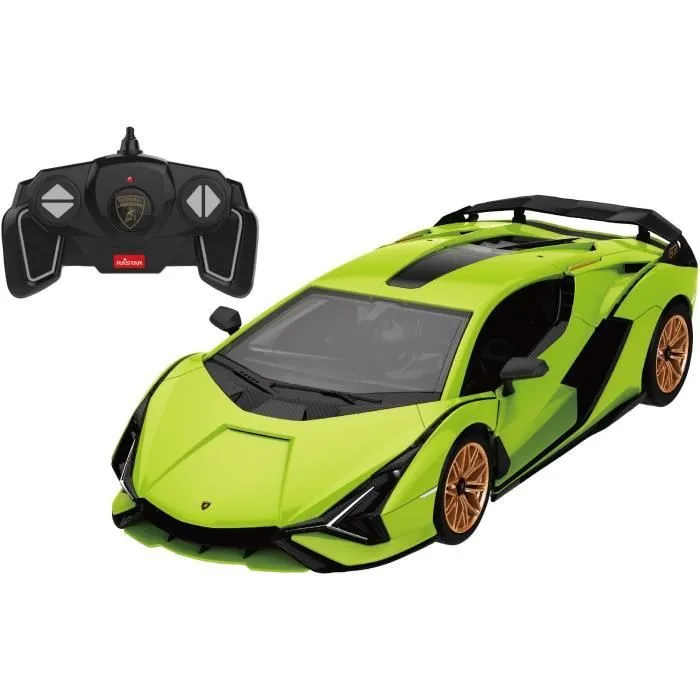 Voiture Télécommandée - TURBO CHALLENGE - Lamborghini Sian - 1/18 - Vert - 85 pièces à monter-0