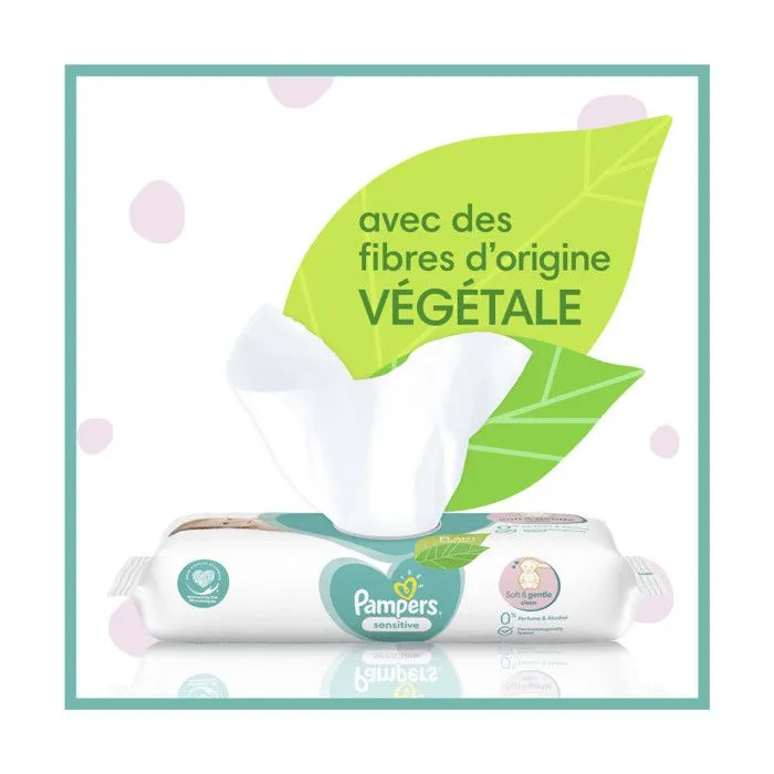 Lingettes Sensitive - Pampers - 3x208 - Hypoallergénique - Testées dermatologiquement - Douces pour bébé-4