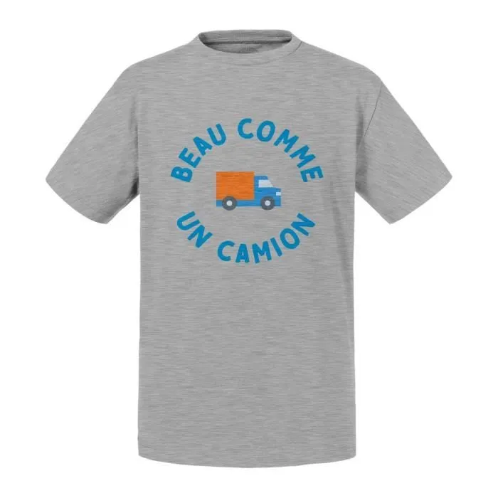 T-shirt Enfant Gris Beau Comme un Camion Enfant Mignon-0