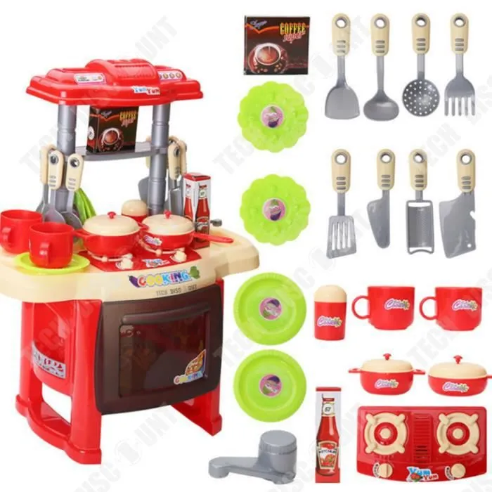 Jouets de cuisine Set pour Enfants dînette vaisselle simulation éducatifs ludiques apprentissage couleurs sons interactif jeu-1