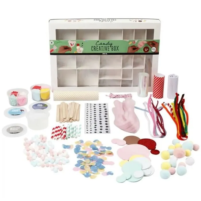 Kit Créatif pour activité manuelle - Bonbon - Blanc - Enfant - Mixte-0