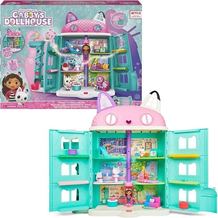 Maison Magique de Gabby - Réplique Géante Interactive - 2 Figurines + 15 Éléments de Jeu-0