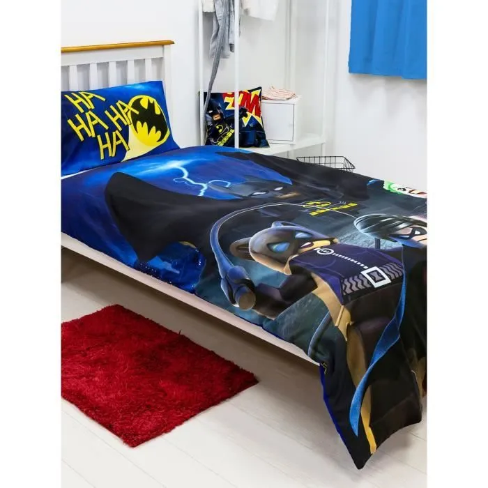 Housse de couette - Lego DC - Défi des super-héros - Design réversible 2 en 1 - 135x200 cm - Lavable en machine-1