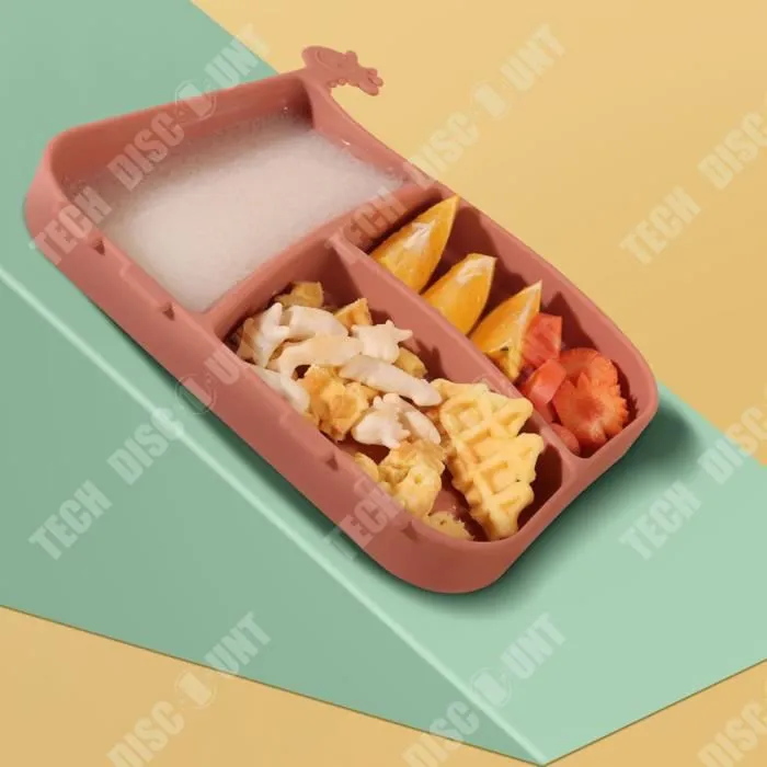 TD® Ensemble fourchette et cuillère en silicone pour bébé complément alimentaire d'entraînement de repas vaisselle facile à tenir-1
