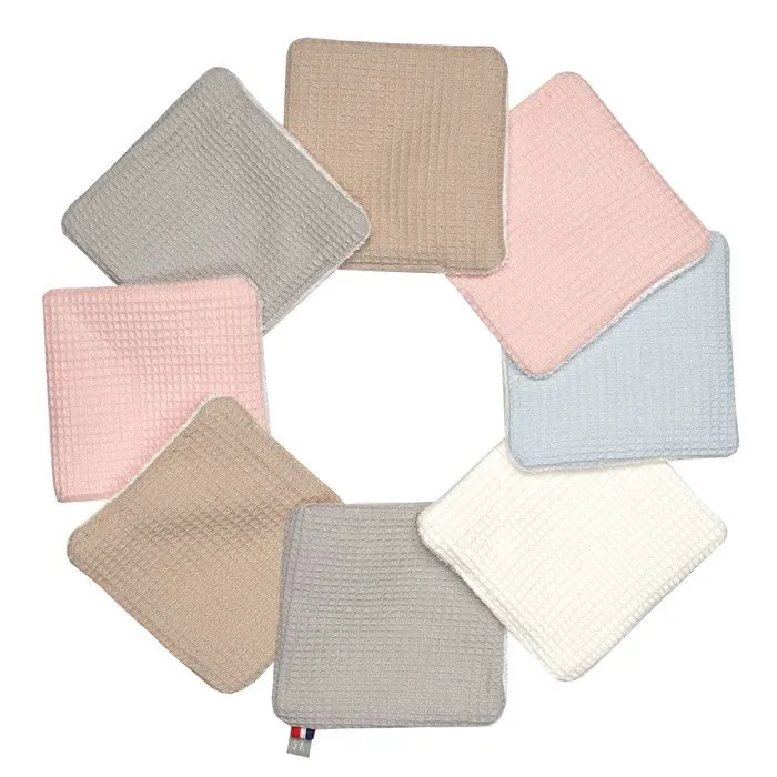 Lingettes bébé lavables 8 pièces Nid d'abeille & bambou-0