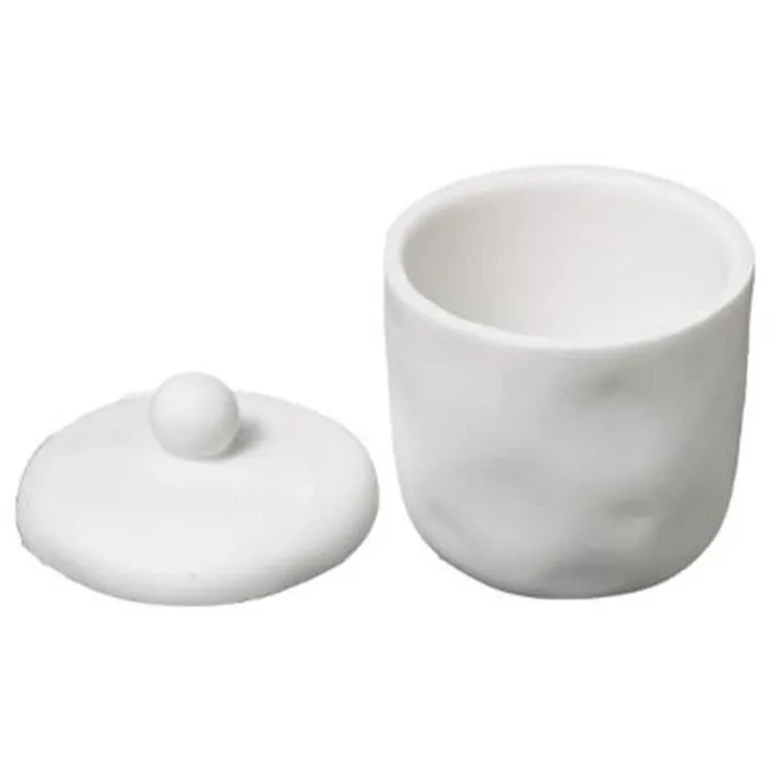 Pot à Coton Design "Indonésie" 12cm Blanc-1
